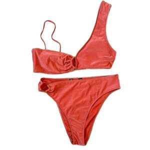 Zara One-Shoulder Orange Bikini Set